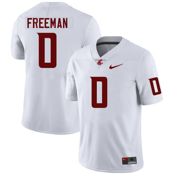 Men #0 Tony Freeman Washington State Cougars College Football Jerseys Stitched-White